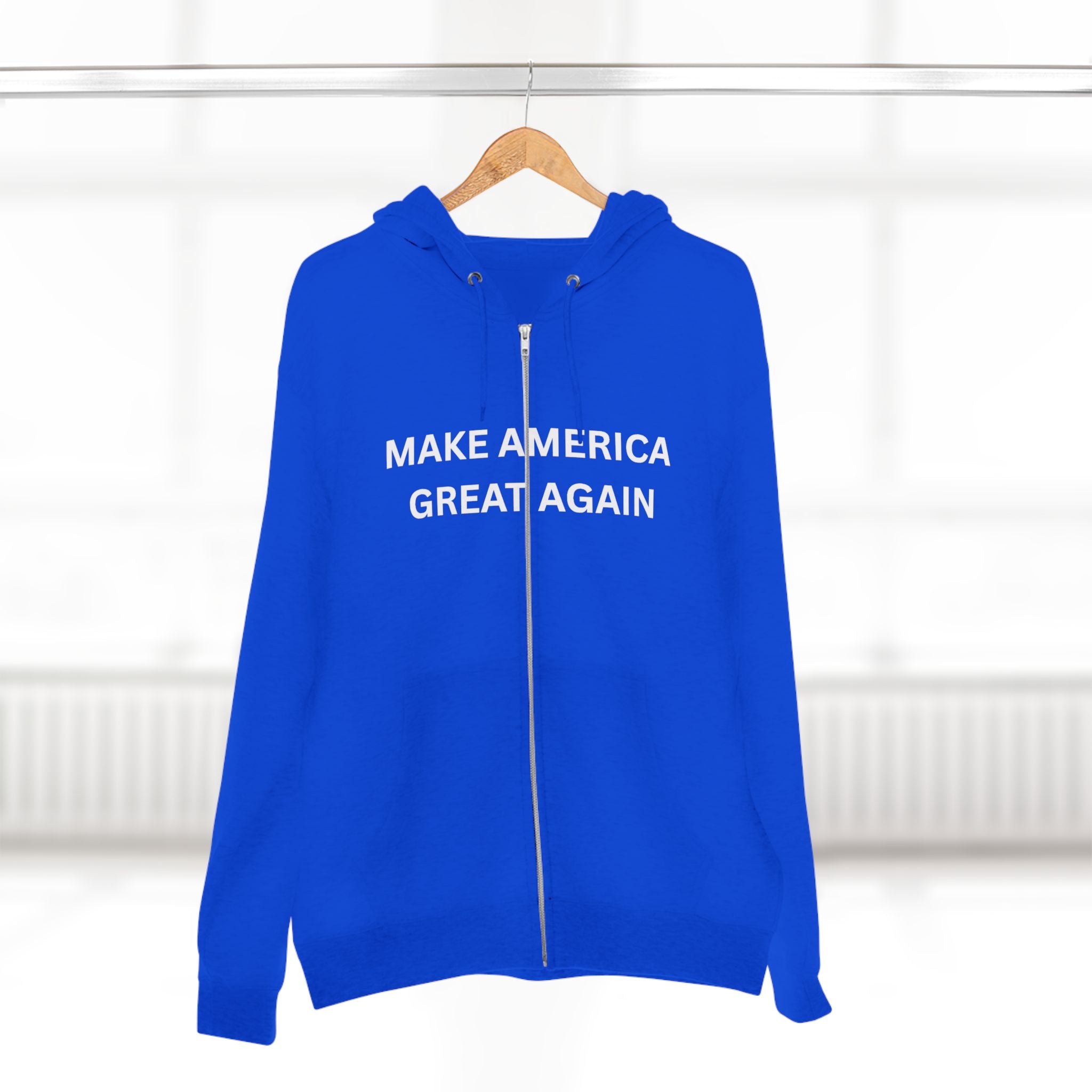 Make America Great Again Zip Hoodie — Red Political Zip-Up