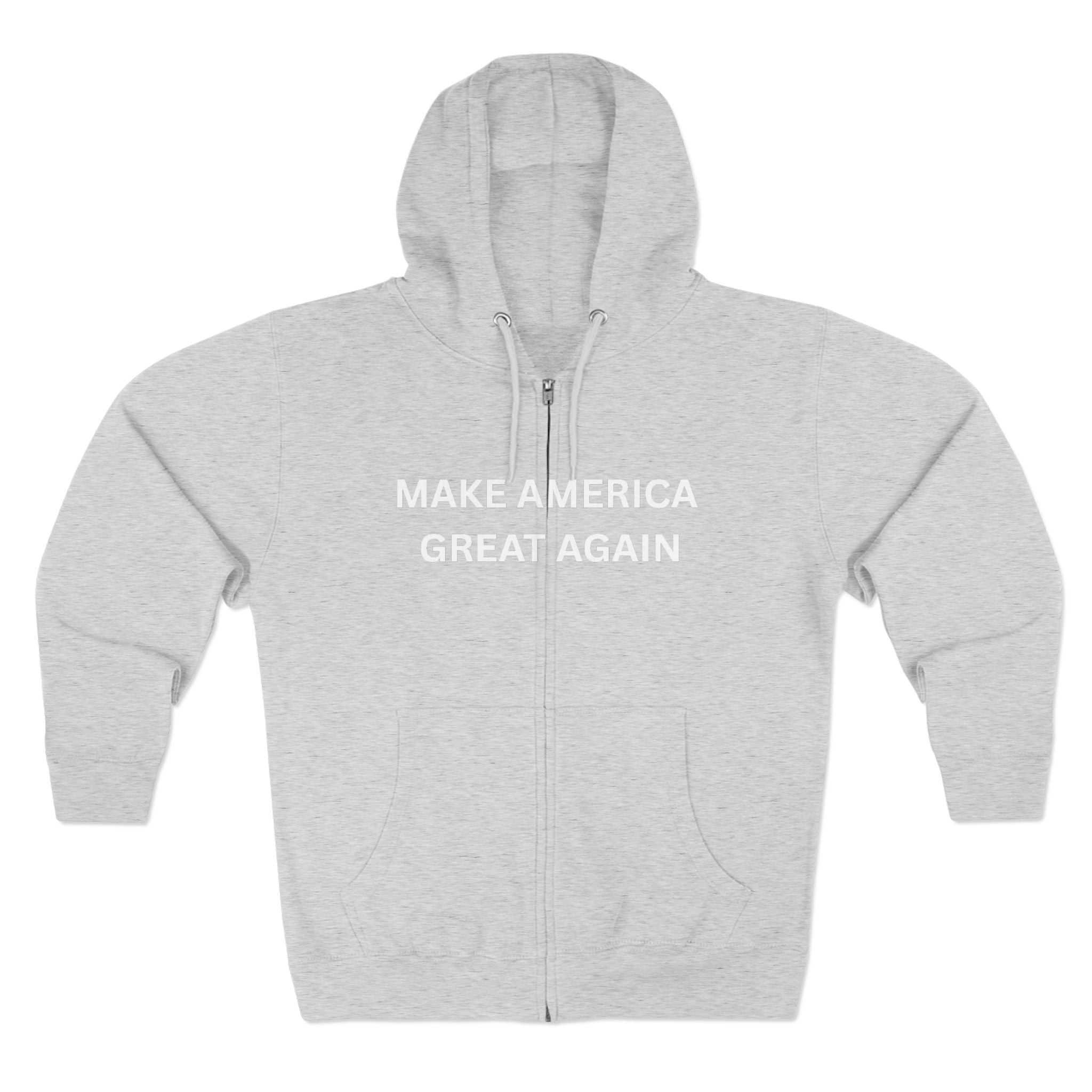 Make America Great Again Zip Hoodie — Red Political Zip-Up