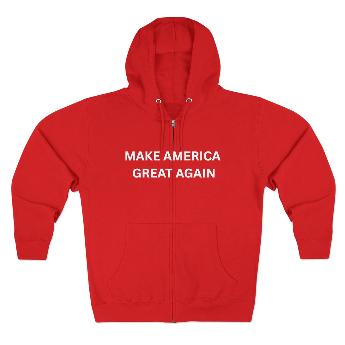 Make America Great Again Zip Hoodie — Red Political Zip-Up