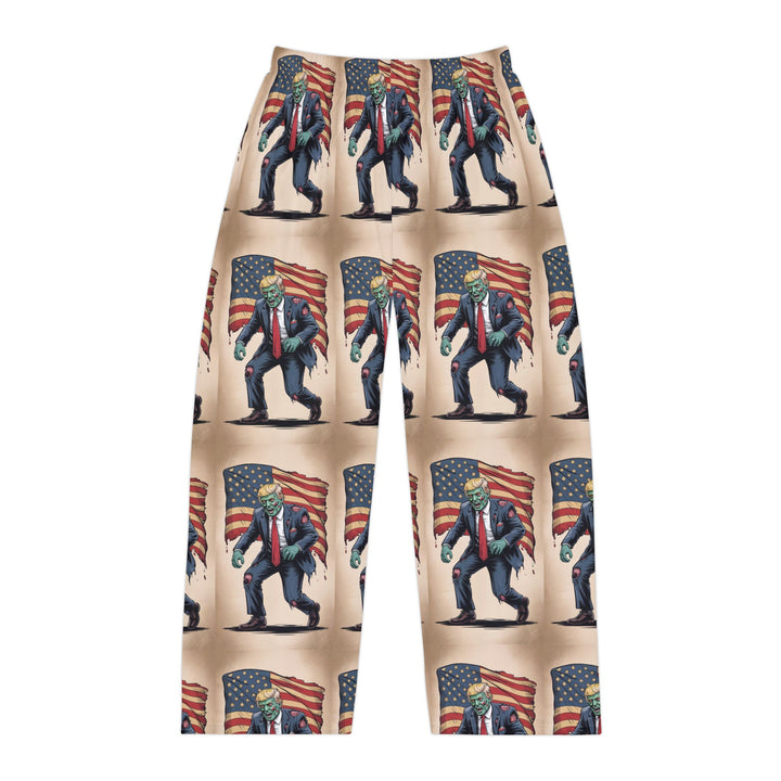 Zombie Trump Patriotic Men's Pajama Pants, Cozy Loungewear, Uniquely Designed Sleep Pants, Gift for Election Enthusiasts, Comfortable Nightwear