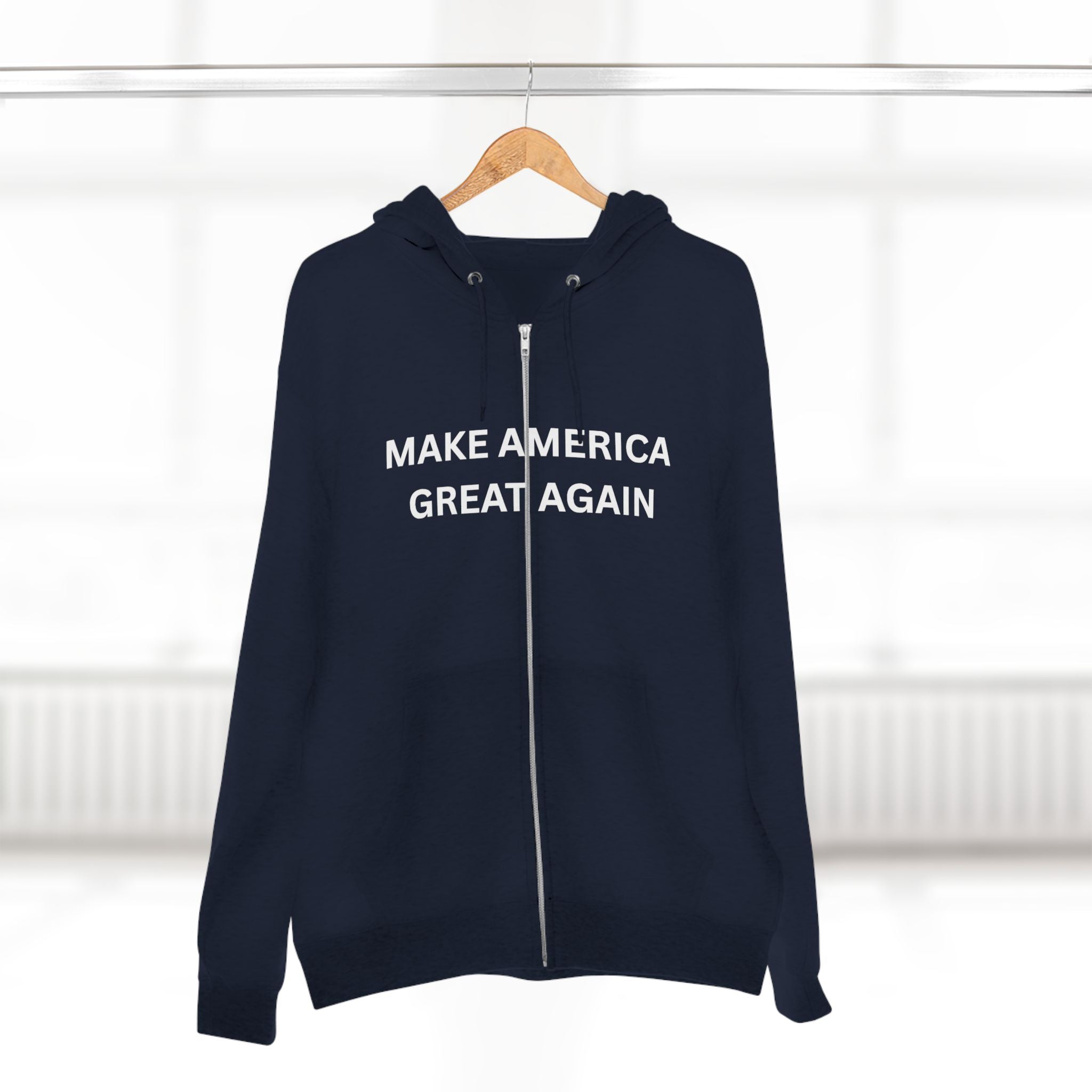 Make America Great Again Zip Hoodie — Red Political Zip-Up