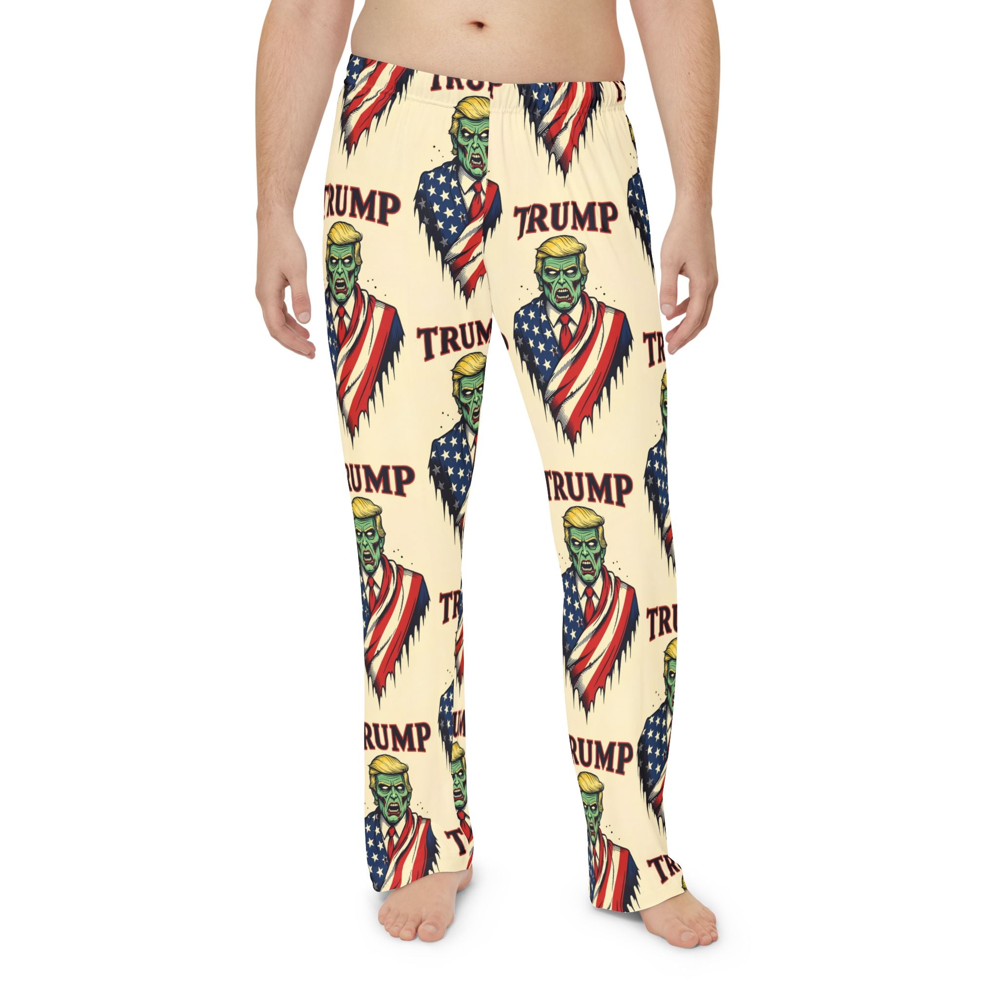 Zombie Trump Men's Pajama Pants | Funny Sleepwear, Unique Gift, Casual Lounge Pants, Halloween Costume
