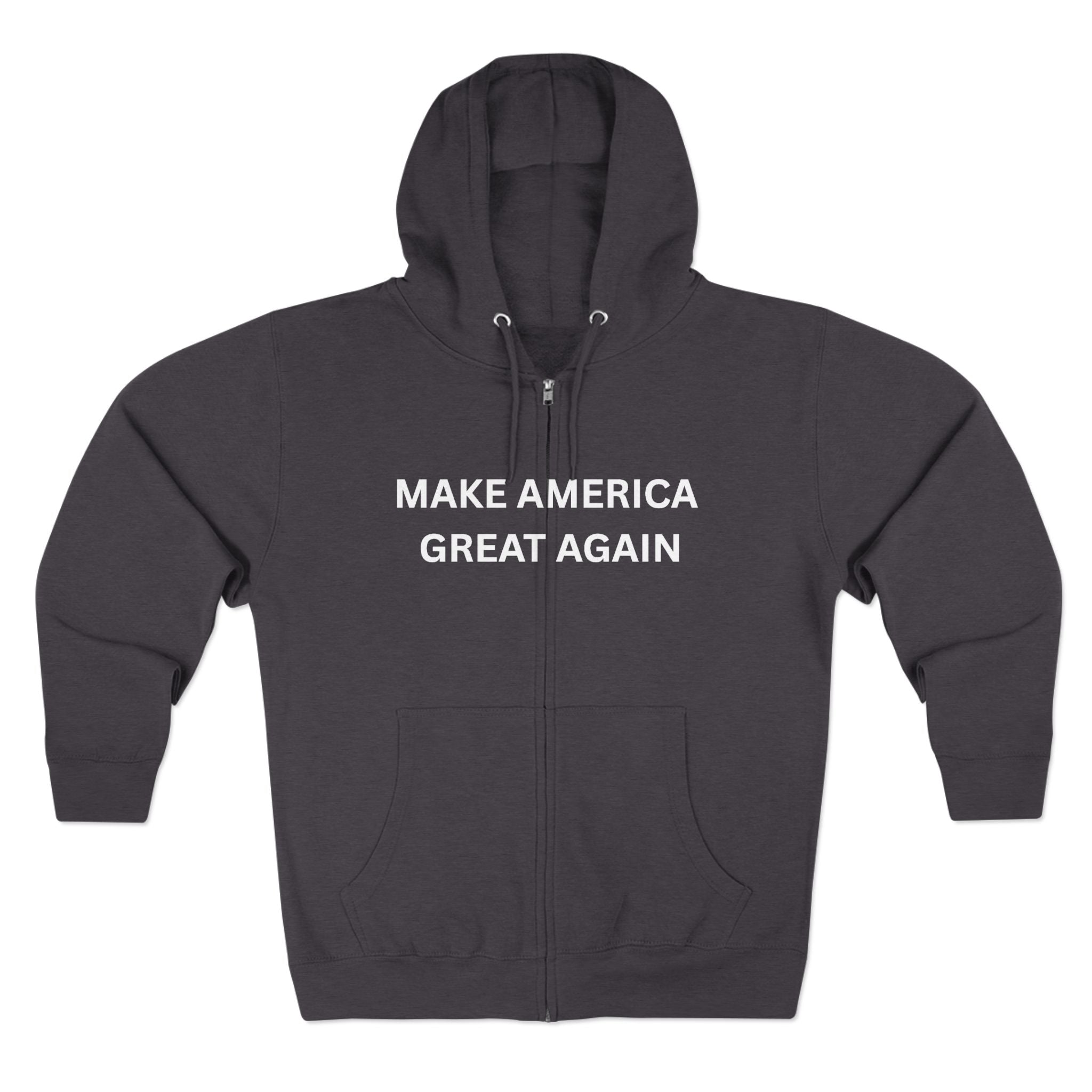 Make America Great Again Zip Hoodie — Red Political Zip-Up