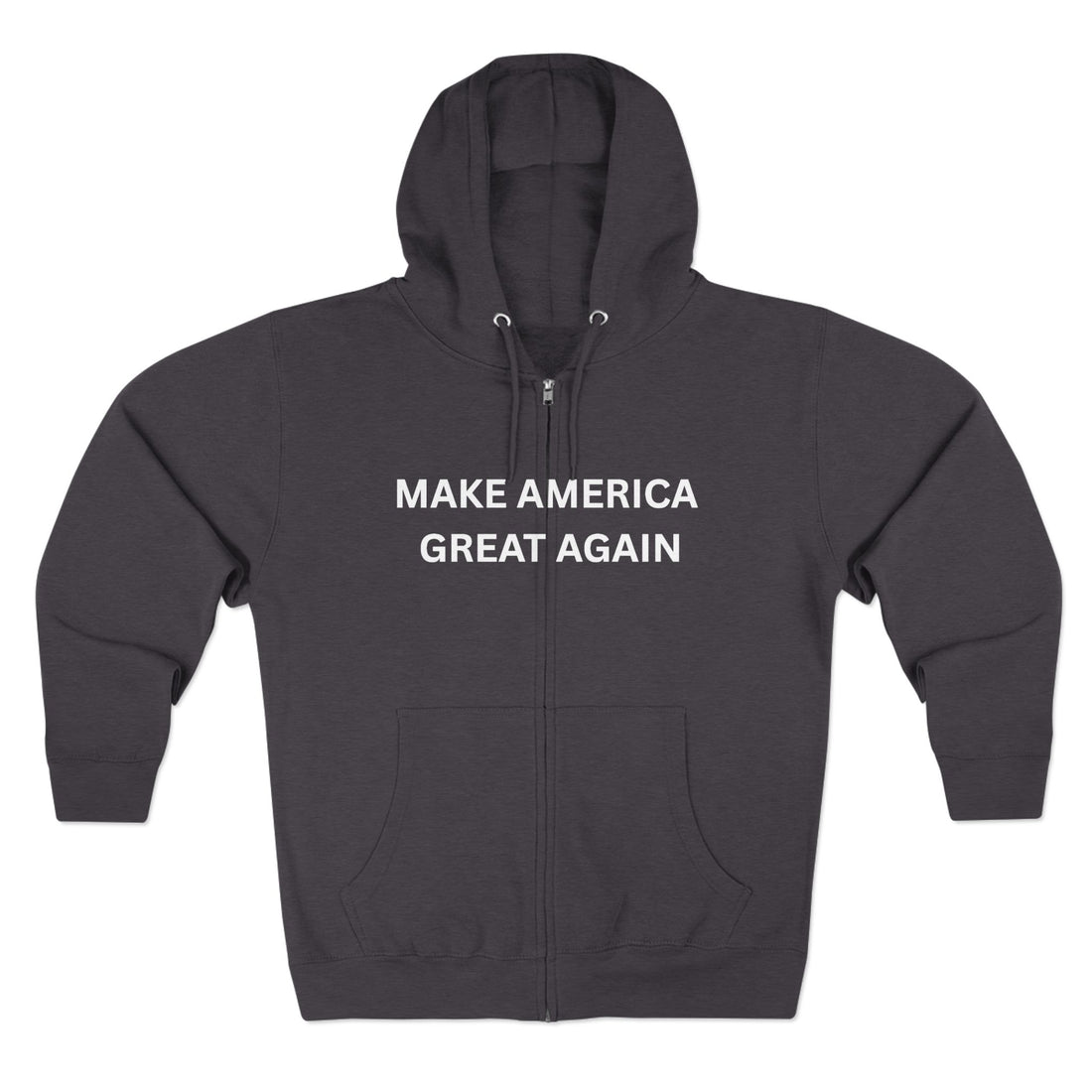 Make America Great Again Zip Hoodie — Red Political Zip-Up