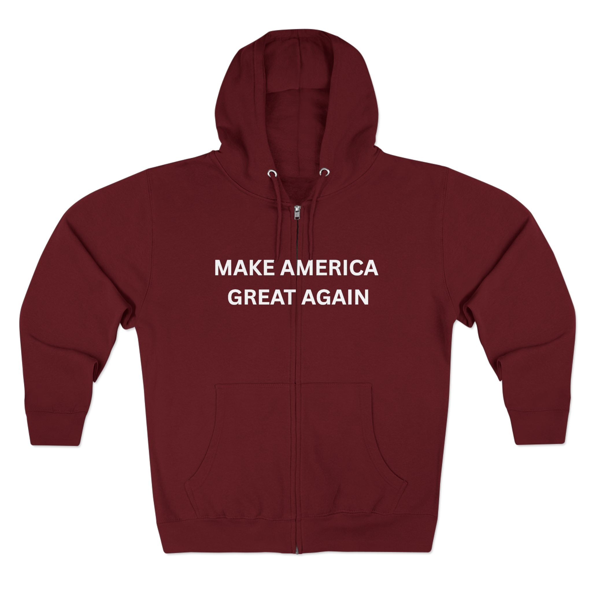 Make America Great Again Zip Hoodie — Red Political Zip-Up