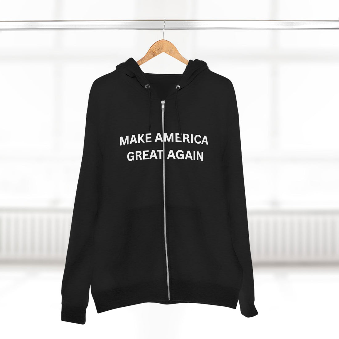 Make America Great Again Zip Hoodie — Red Political Zip-Up