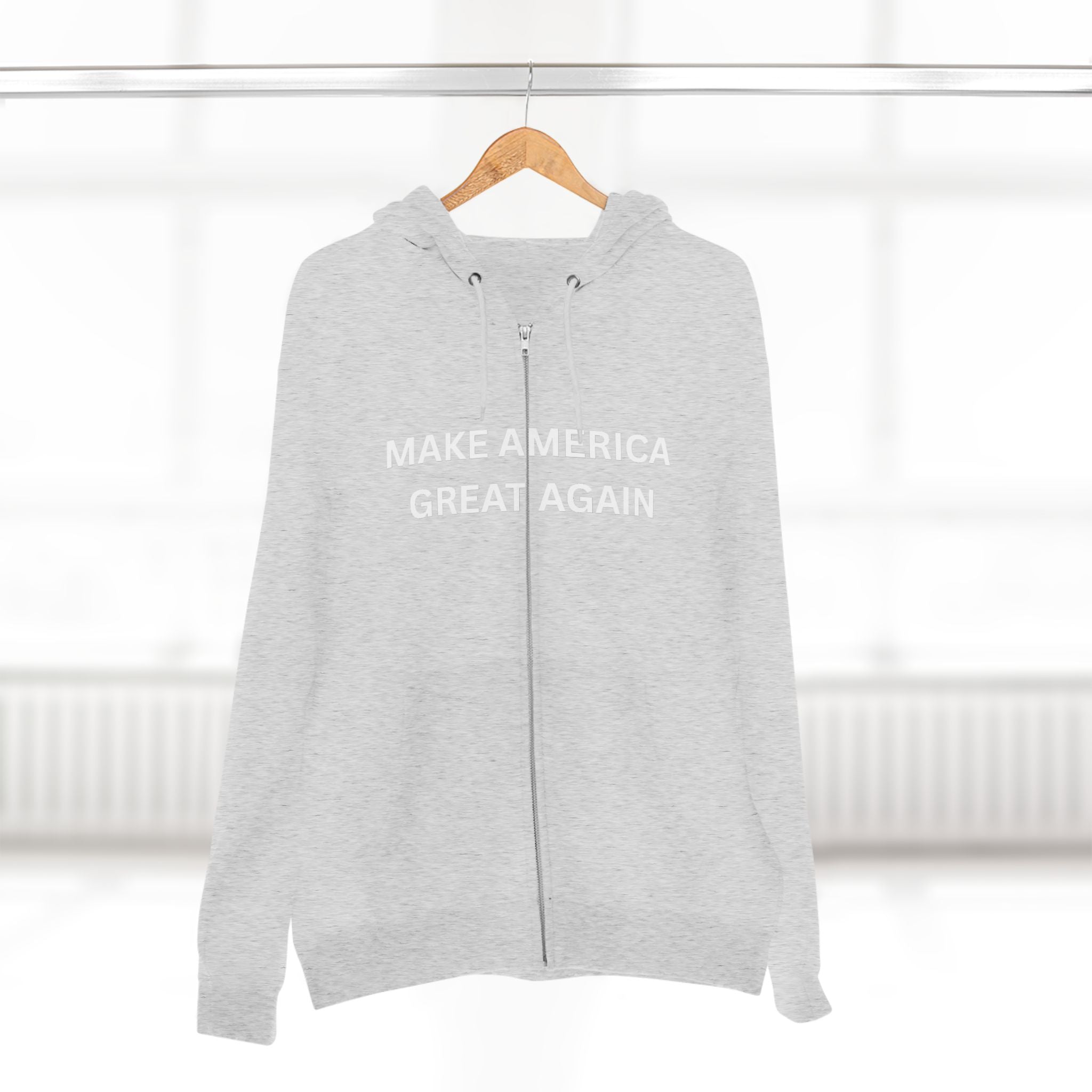 Make America Great Again Zip Hoodie — Red Political Zip-Up