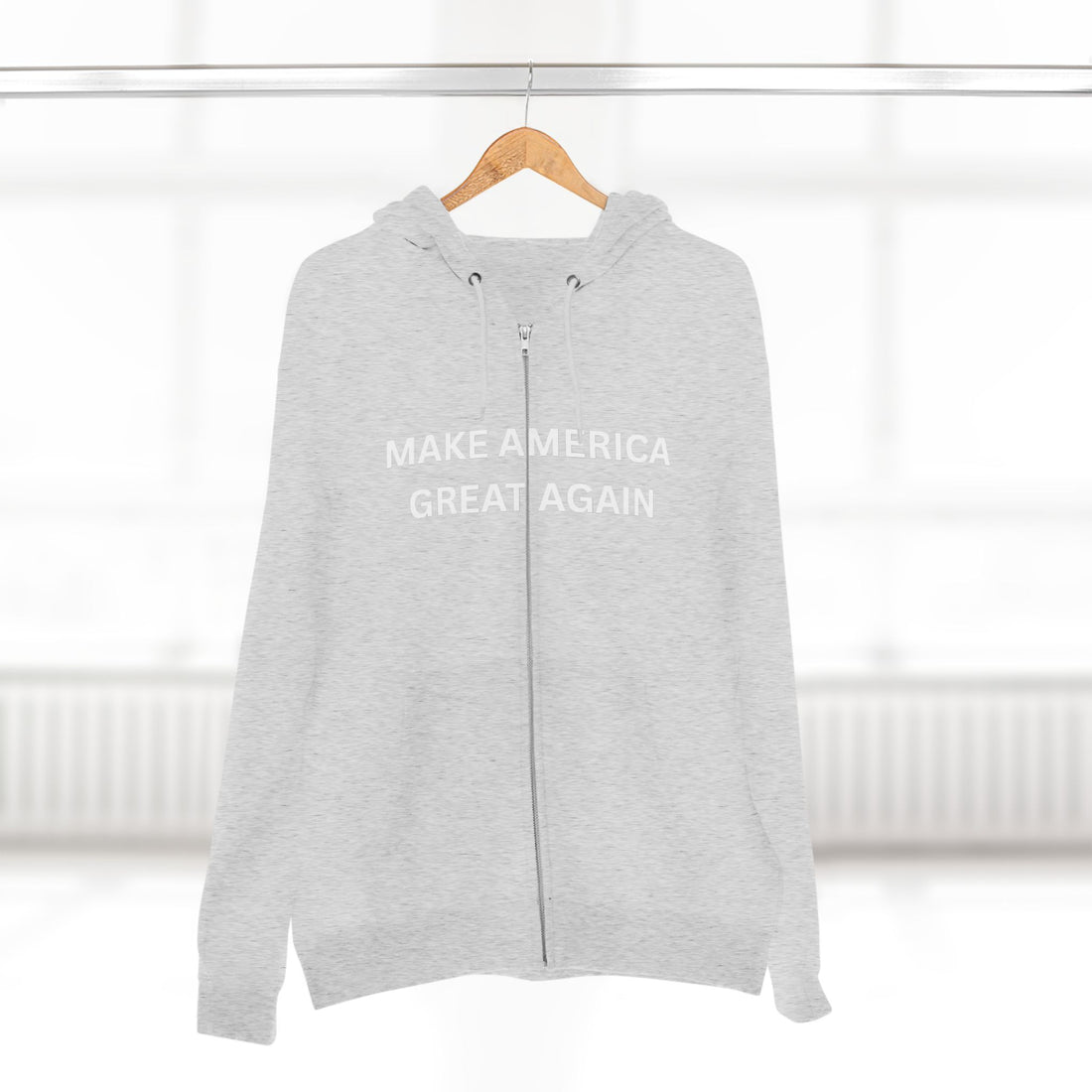 Make America Great Again Zip Hoodie — Red Political Zip-Up