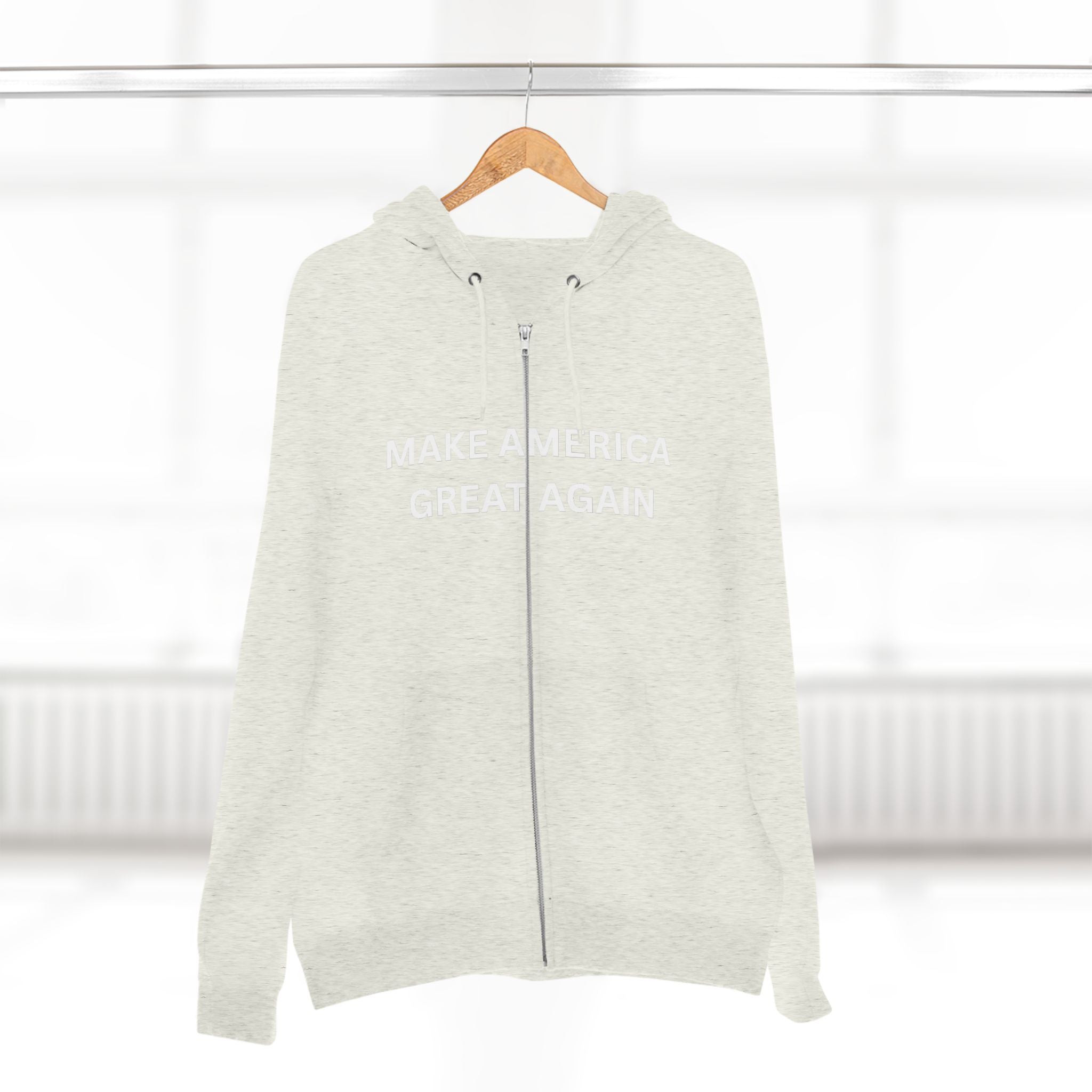 Make America Great Again Zip Hoodie — Red Political Zip-Up