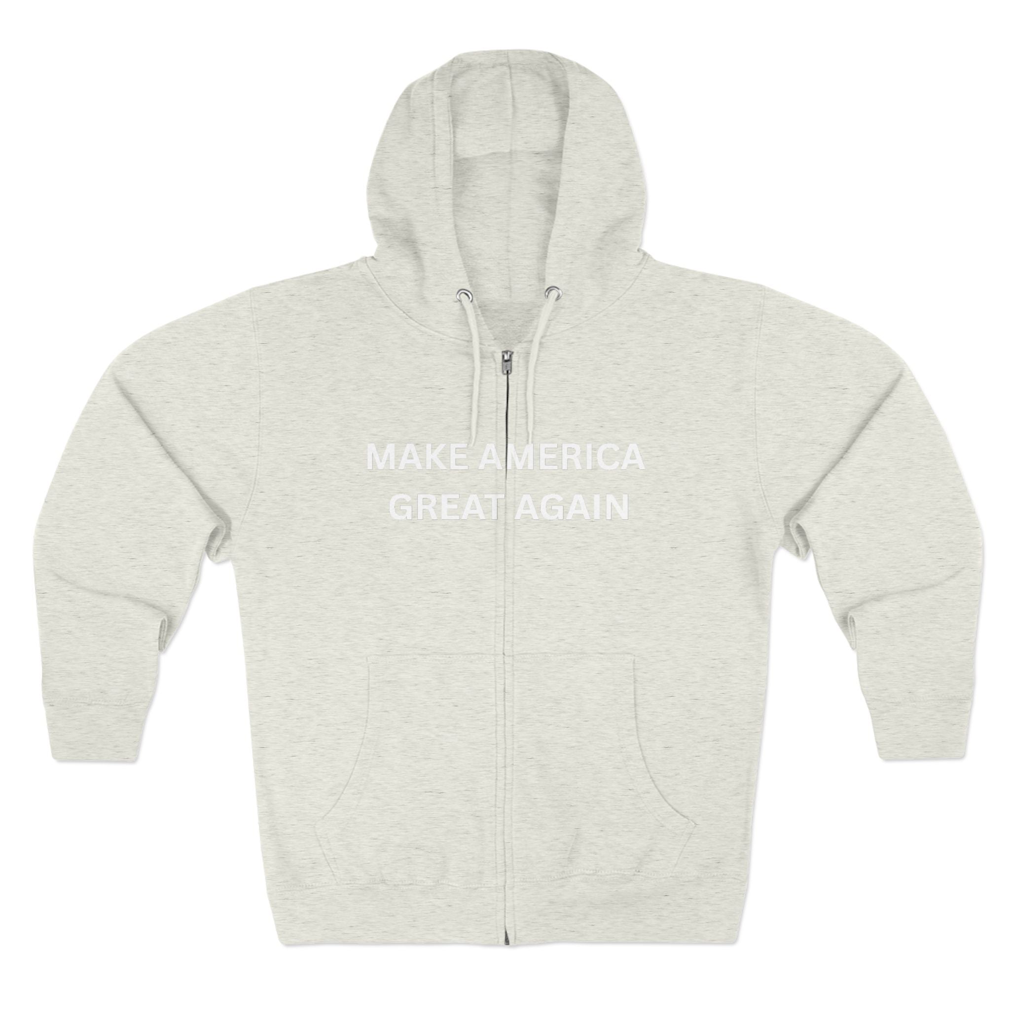 Make America Great Again Zip Hoodie — Red Political Zip-Up