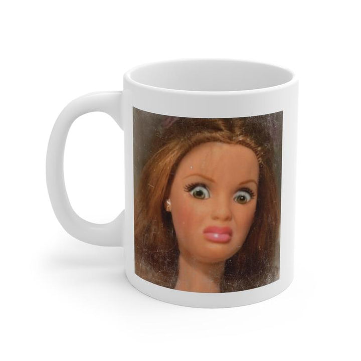 Funny Disgusted Barbie Face Mug